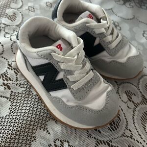 New Balance Kids' White and Gray Sneakers
